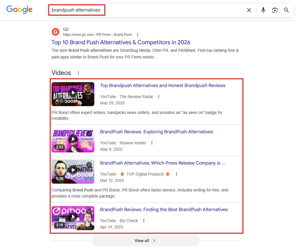 Ranking proof: brandpush alternatives