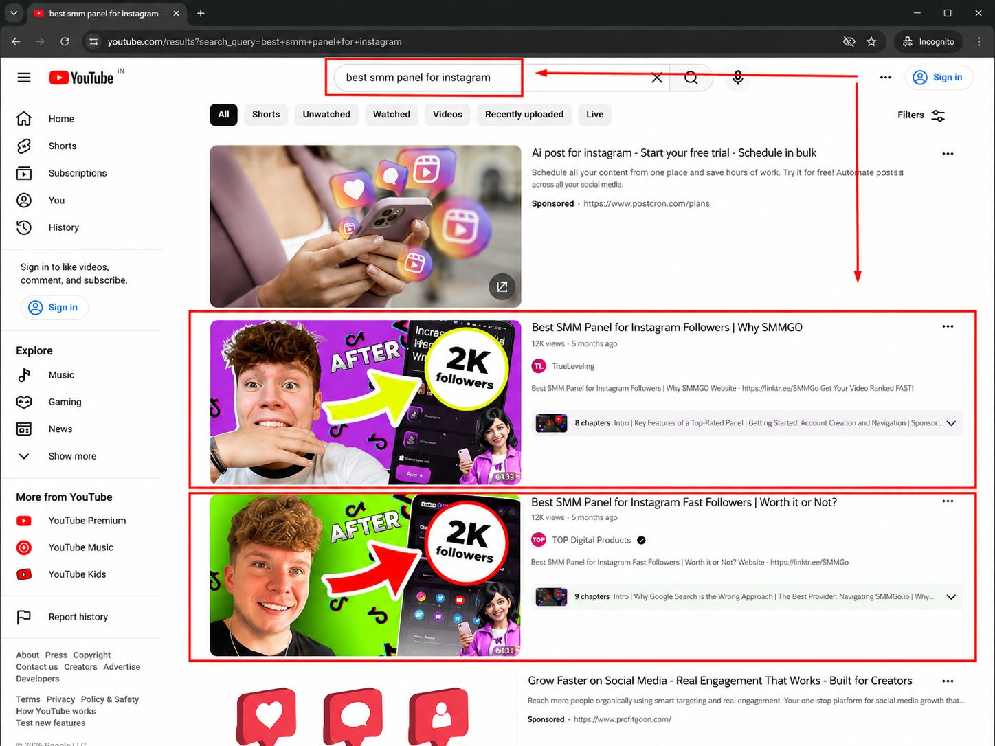 YouTube rank 1 and 2 best smm panel