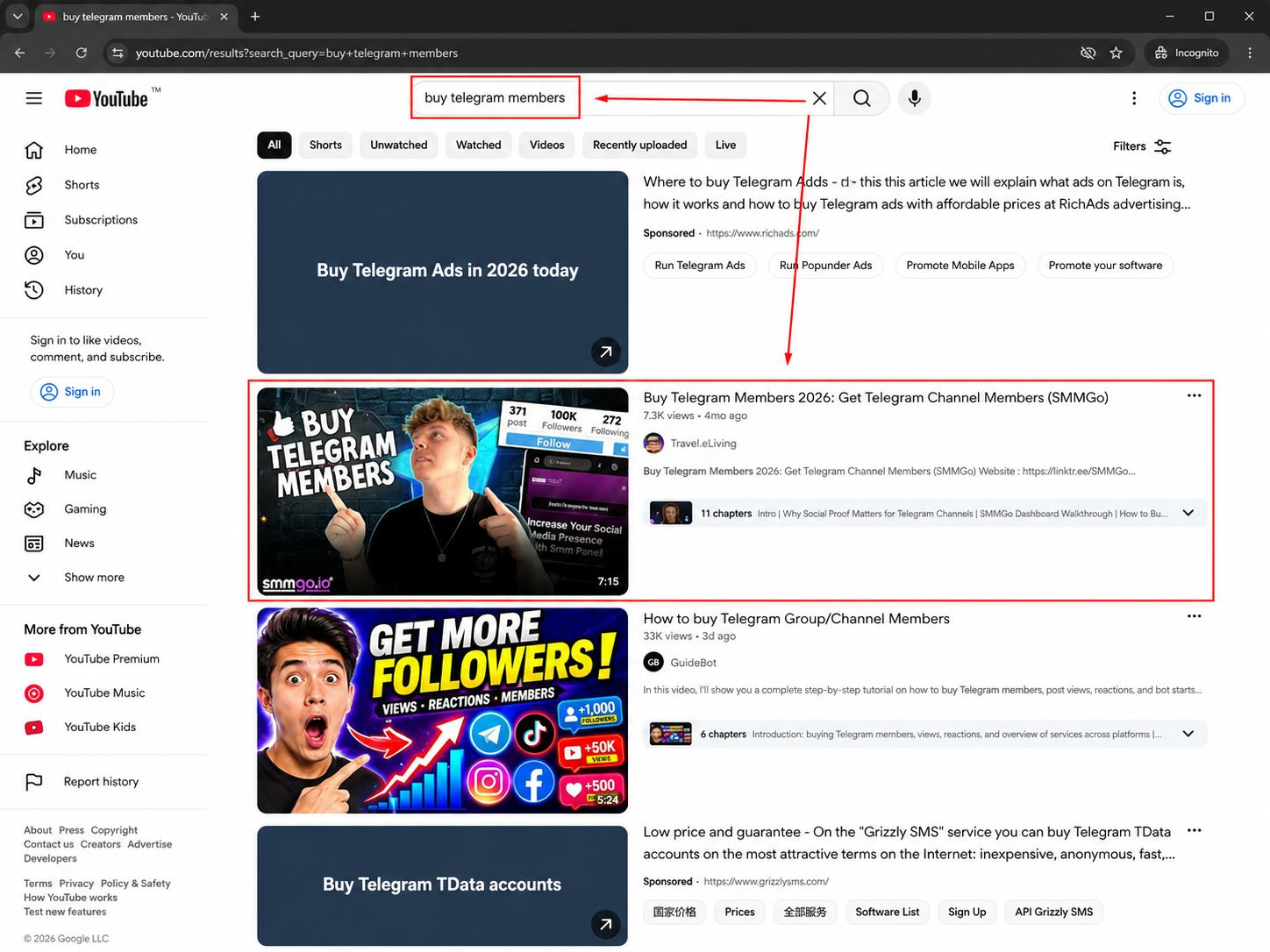 YouTube rank 1 buy telegram members